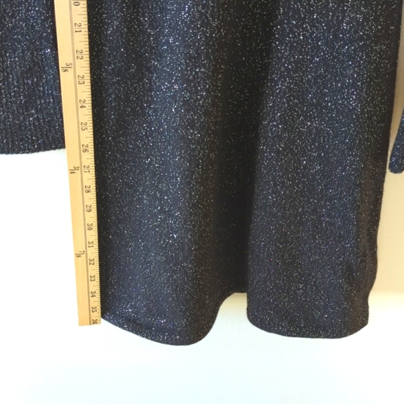 Black with silver thread knit long sleeve party dress! - Picture 4 of 10
